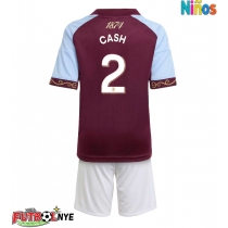 Camiseta Aston Villa Matty Cash #2 Primera Equipación para niños 2025-26 manga corta (+ pantalones cortos)